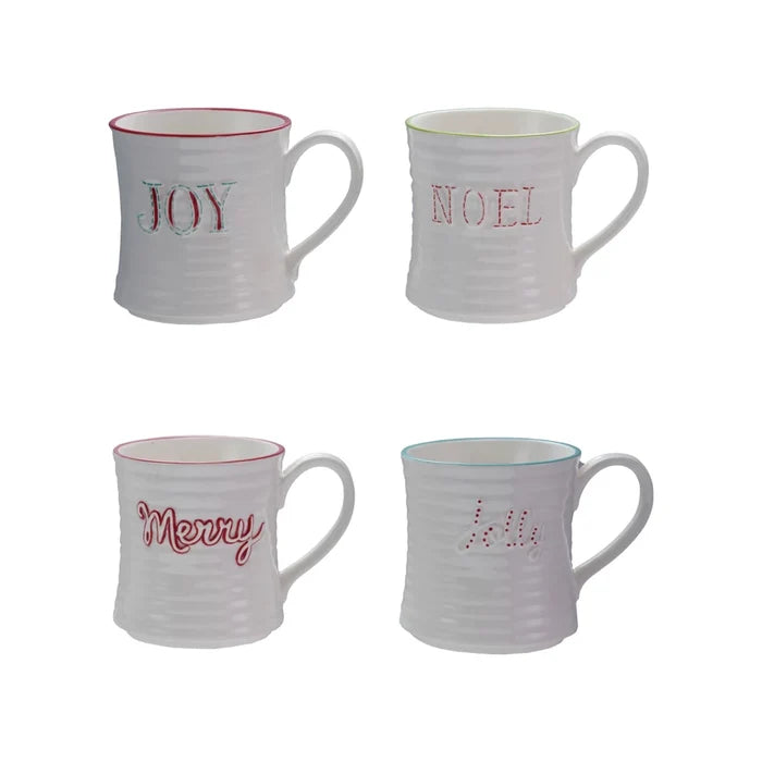 3 1/2"RND X 3 3/4" H STONEWARE MUG 4 STYLES