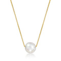 5–5.5mm cultured pearl necklace with white pearl and 14kt yellow gold chain