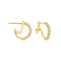 Lab-grown diamond double-hoop earrings in 18kt gold over sterling, pair