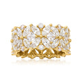 7.30 ct. t.w. Multi-Cut CZ Floral Eternity Band in 18kt Gold Over Sterling