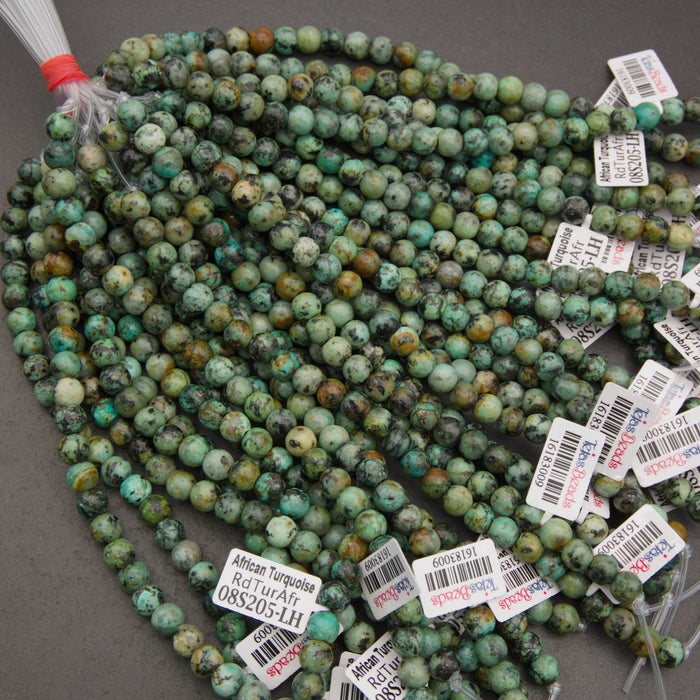green marbled african turquoise beads.
