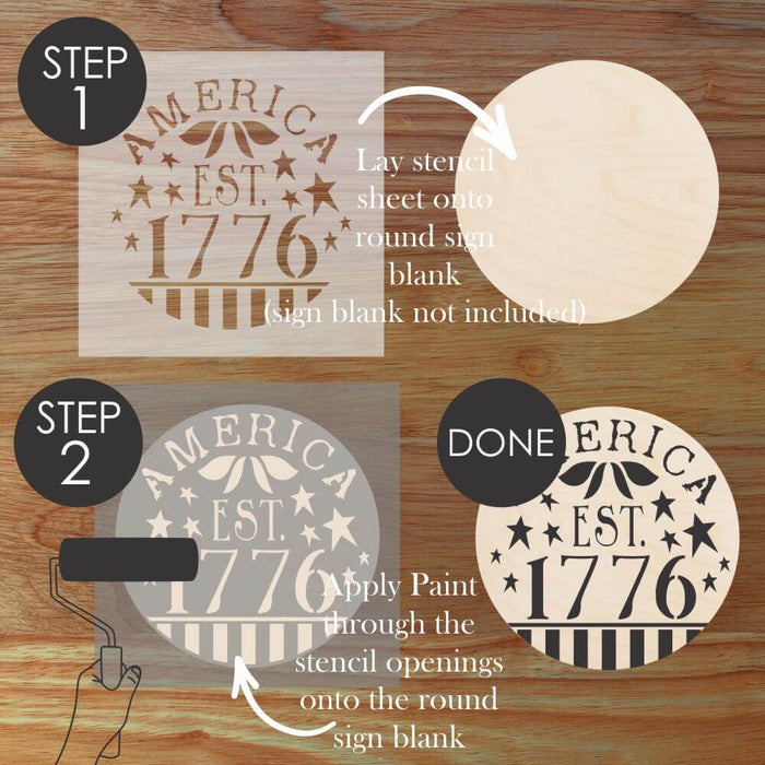 How to Use the America 1776 Round Sign Stencil