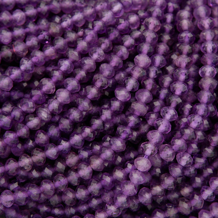 Amethyst A · Microfaceted · Rondelle · 3x4mm, Tejas Beads, Beads