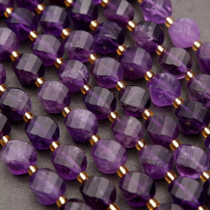 Amethyst · Faceted · Spiral Sphere · 8mm, 10mm, Tejas Beads, Beads