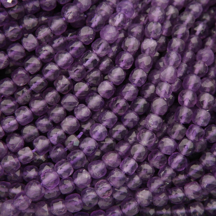 Amethyst · Microfaceted · Cube · 4.5mm