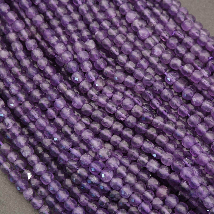 Amethyst · Microfaceted · Cube · 4.5mm