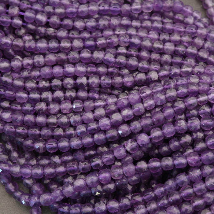 Amethyst · Microfaceted · Cube · 4.5mm