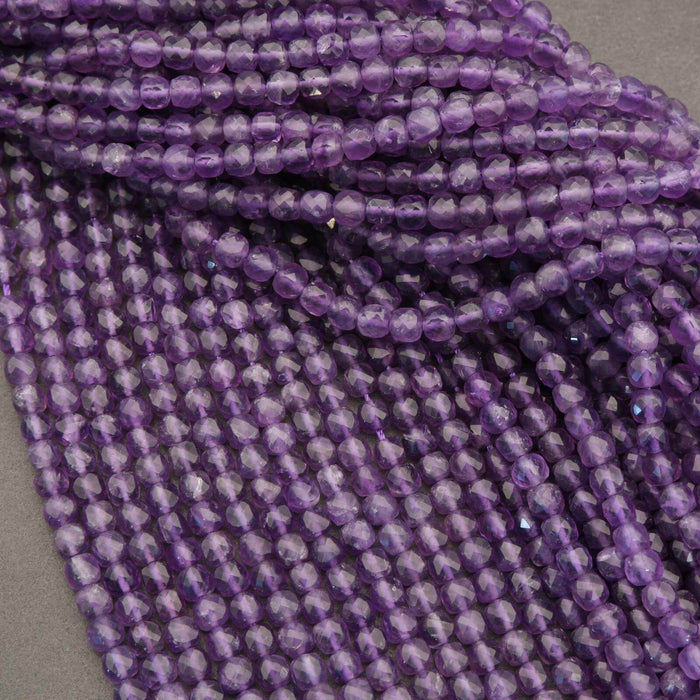 Amethyst · Microfaceted · Cube · 4.5mm