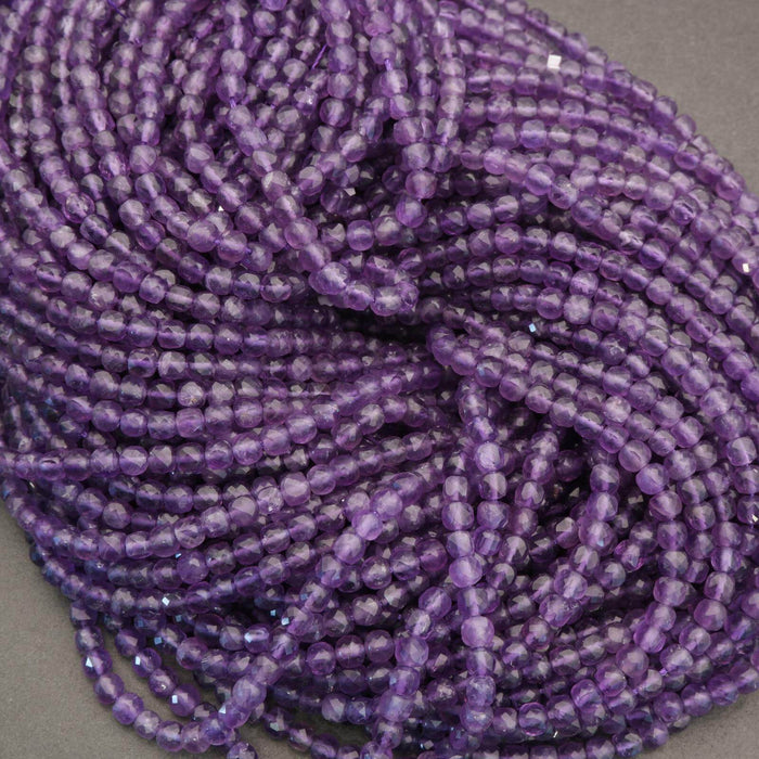 Amethyst · Microfaceted · Cube · 4.5mm