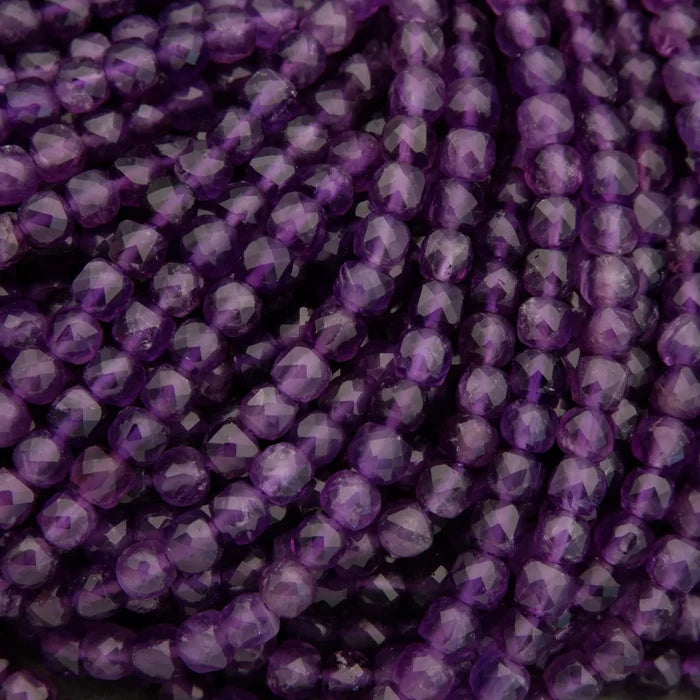 Amethyst · Microfaceted · Cube · 4mm, Tejas Beads, Beads