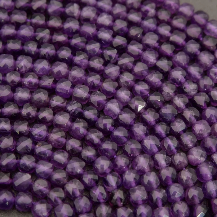 Amethyst · Microfaceted · Cube · 4mm, Tejas Beads, Beads