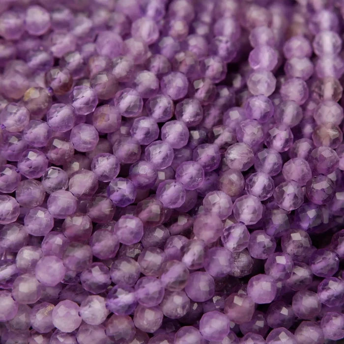 Amethyst round purple beads.