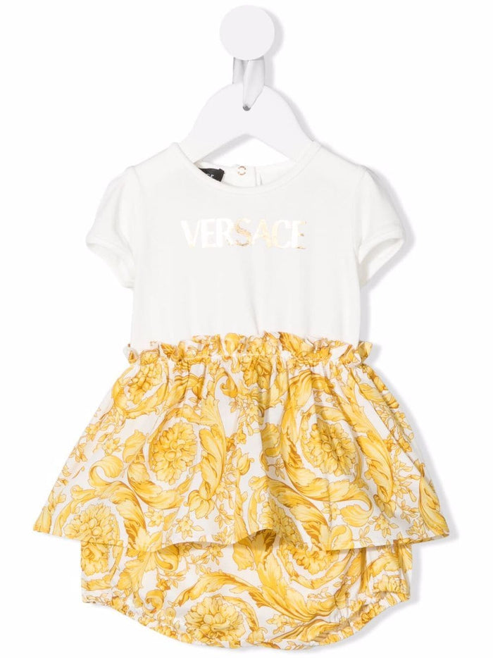 VERSACE BABY Logo Dress - MAISONDEFASHION.COM