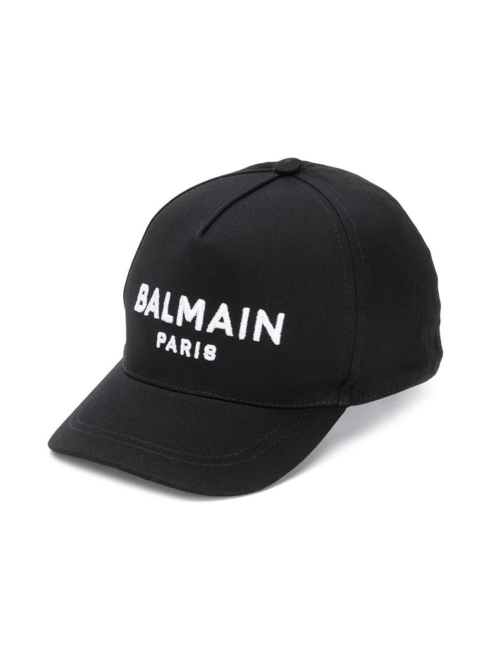 BALMAIN KIDS Embroidered logo baseball cap Black - MAISONDEFASHION.COM