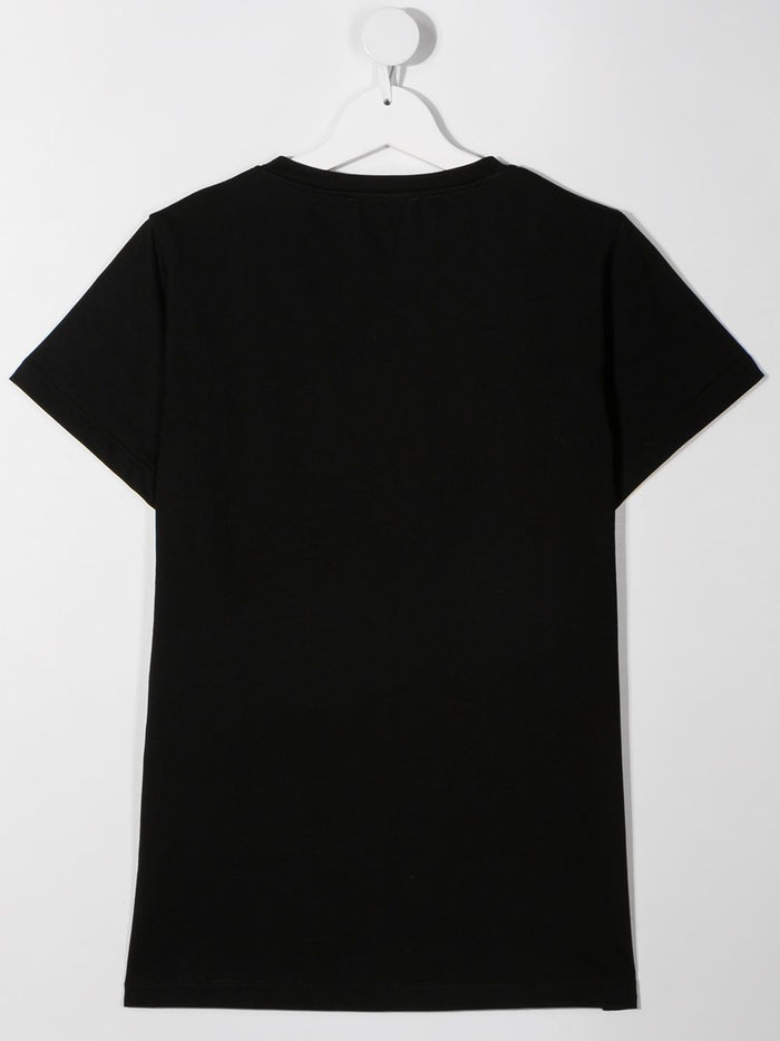 BALMAIN KIDS Logo embroidered t-shirt Black - MAISONDEFASHION.COM