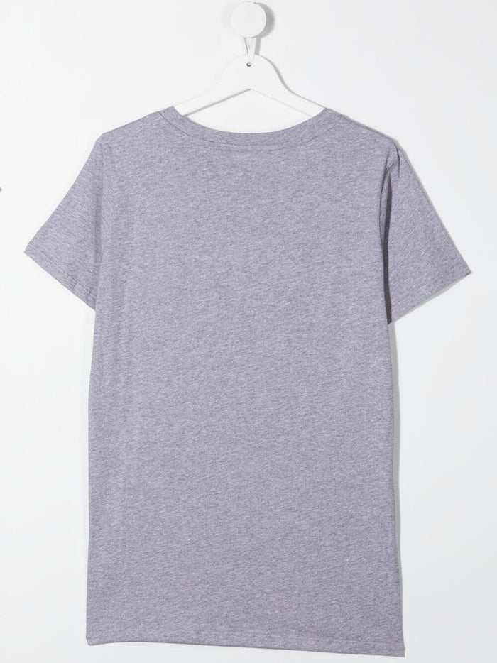 BALMAIN KIDS Logo print T-shirt Grey - MAISONDEFASHION.COM