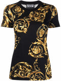 VERSACE Baroque Print T-Shirt Black - MAISONDEFASHION.COM