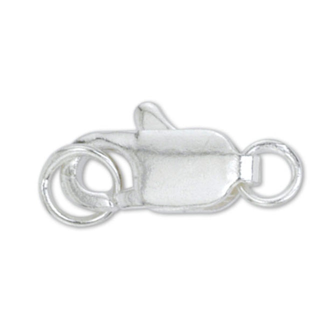 Beadalon Lobster Clasp w/ 2 Rings · Silver Plated · 12mm · 4pc, Tejas Beads, Clasps & Hooks