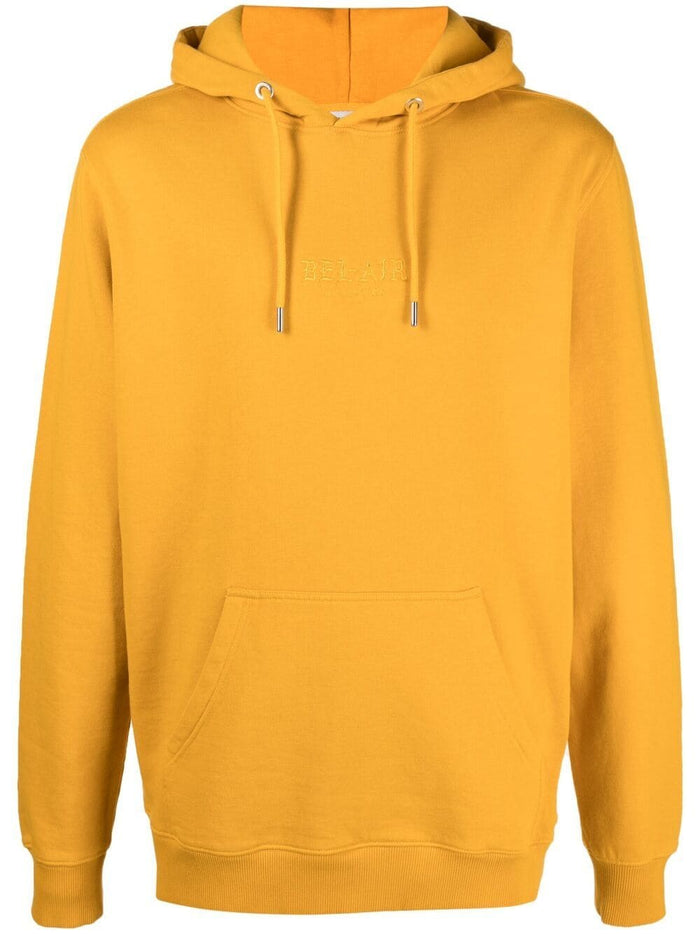BEL-AIR ATHLETICS Gothic Font Hoodie Yellow - MAISONDEFASHION.COM