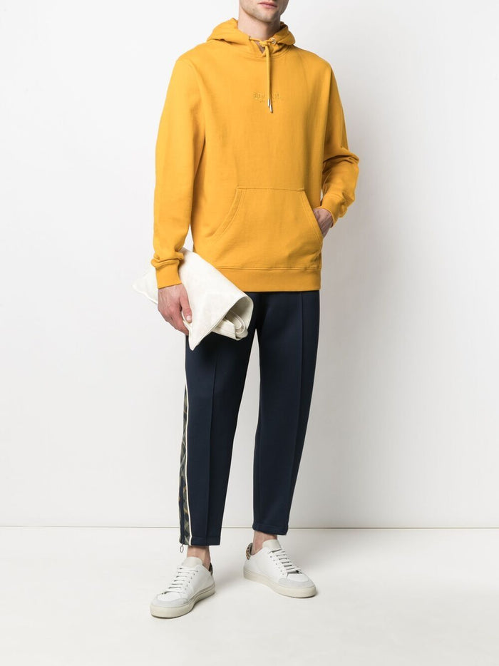 BEL-AIR ATHLETICS Gothic Font Hoodie Yellow - MAISONDEFASHION.COM