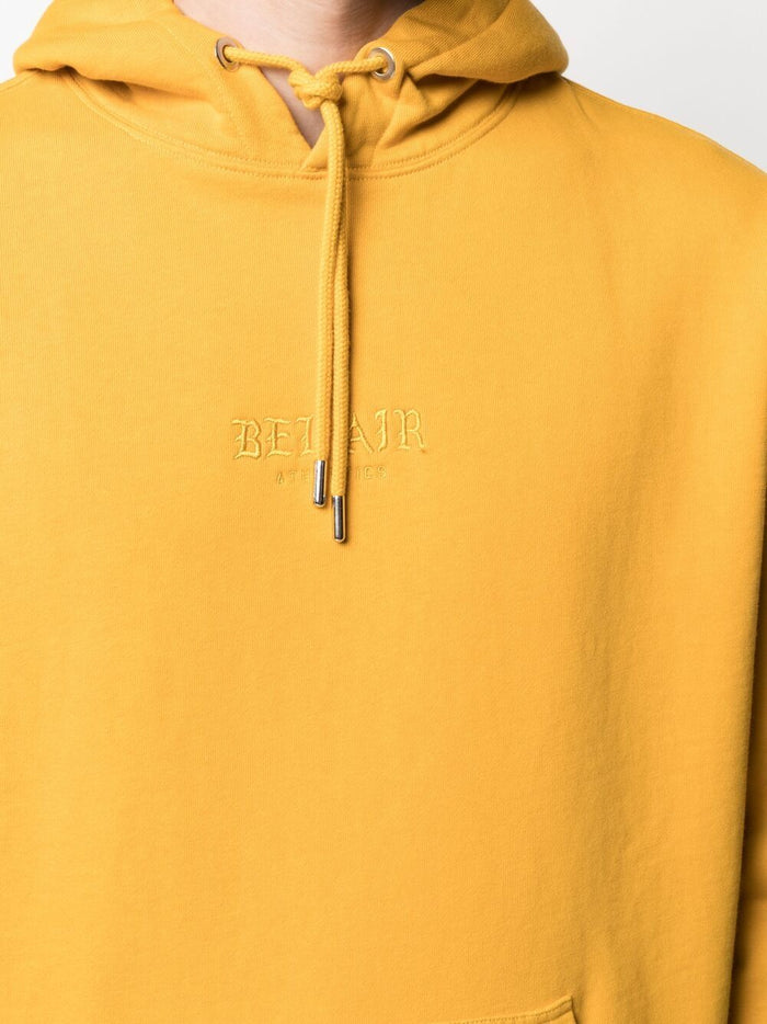 BEL-AIR ATHLETICS Gothic Font Hoodie Yellow - MAISONDEFASHION.COM