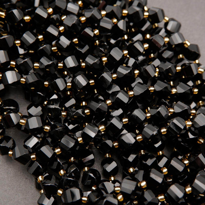 Black Onyx · Faceted · Spiral Sphere · 8mm, 10mm, Tejas Beads, Beads