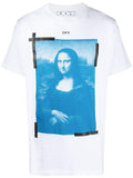OFF-WHITE Blue Mona Lisa Print T-shirt White - Maison De Fashion