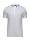 BOSS Contrast-trimmed polo shirt Grey - MAISONDEFASHION.COM