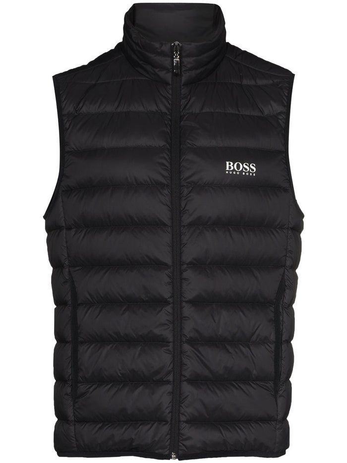 BOSS Logo Padded Gilet Black - MAISONDEFASHION.COM