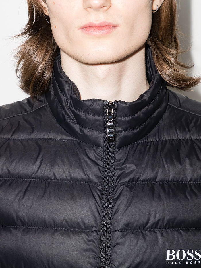 BOSS Logo Padded Gilet Black - MAISONDEFASHION.COM