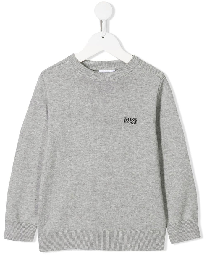 BOSS KIDS embroidered logo jumper - Maison De Fashion