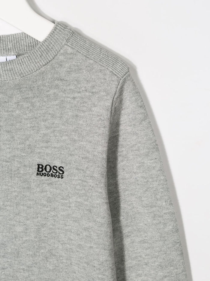 BOSS KIDS embroidered logo jumper - Maison De Fashion