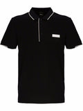 BOSS Logo-patch polo shirt Black - MAISONDEFASHION.COM