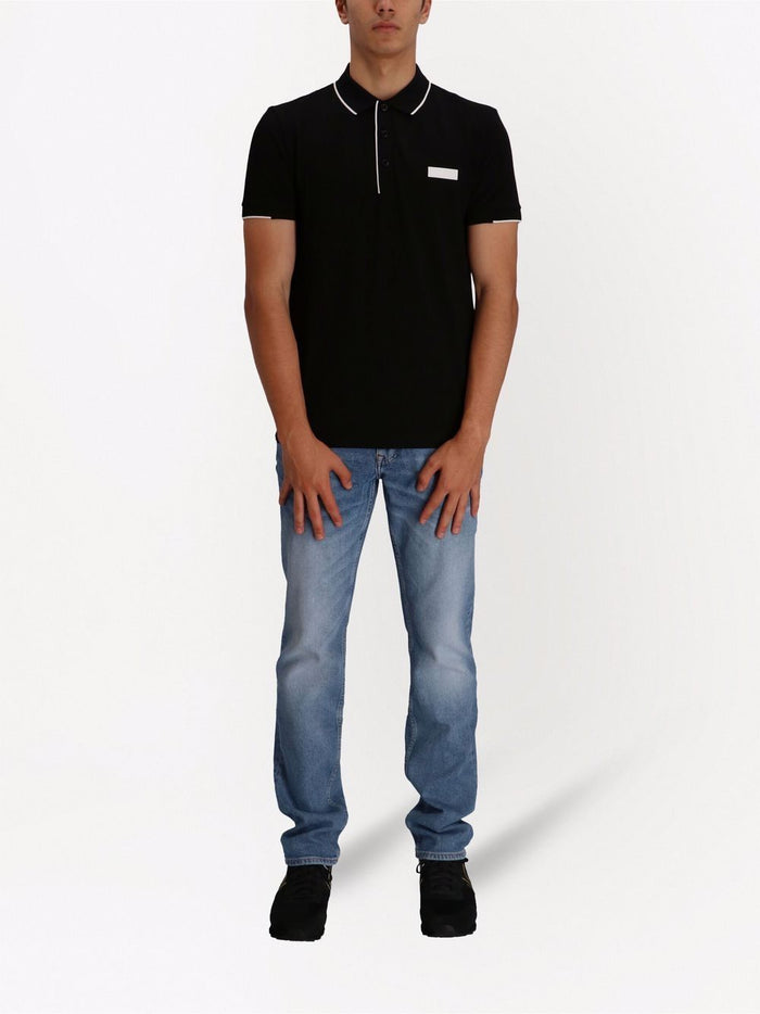 BOSS Logo-patch polo shirt Black - MAISONDEFASHION.COM
