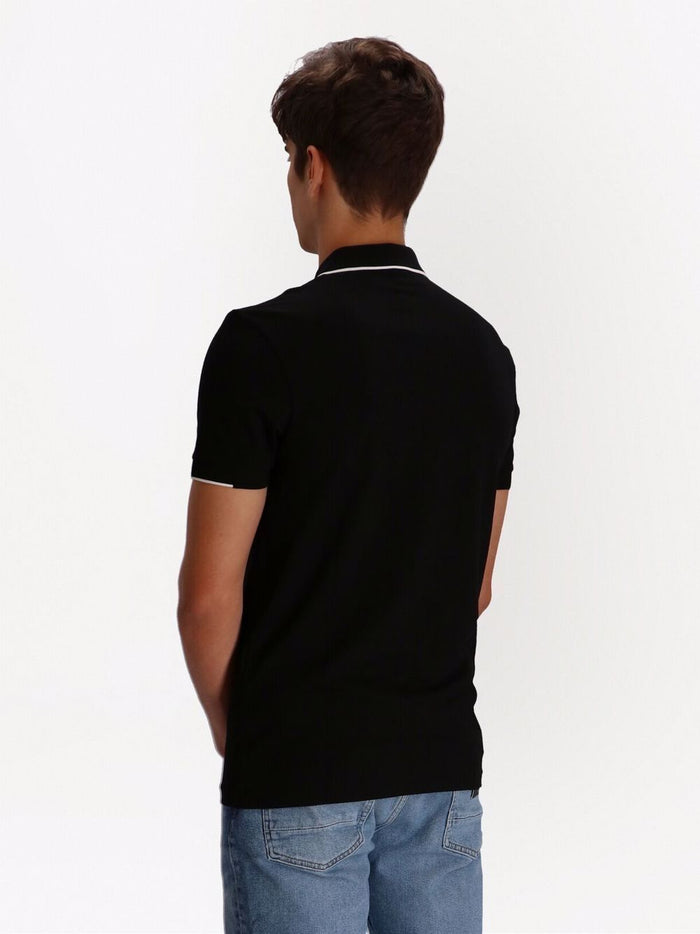 BOSS Logo-patch polo shirt Black - MAISONDEFASHION.COM