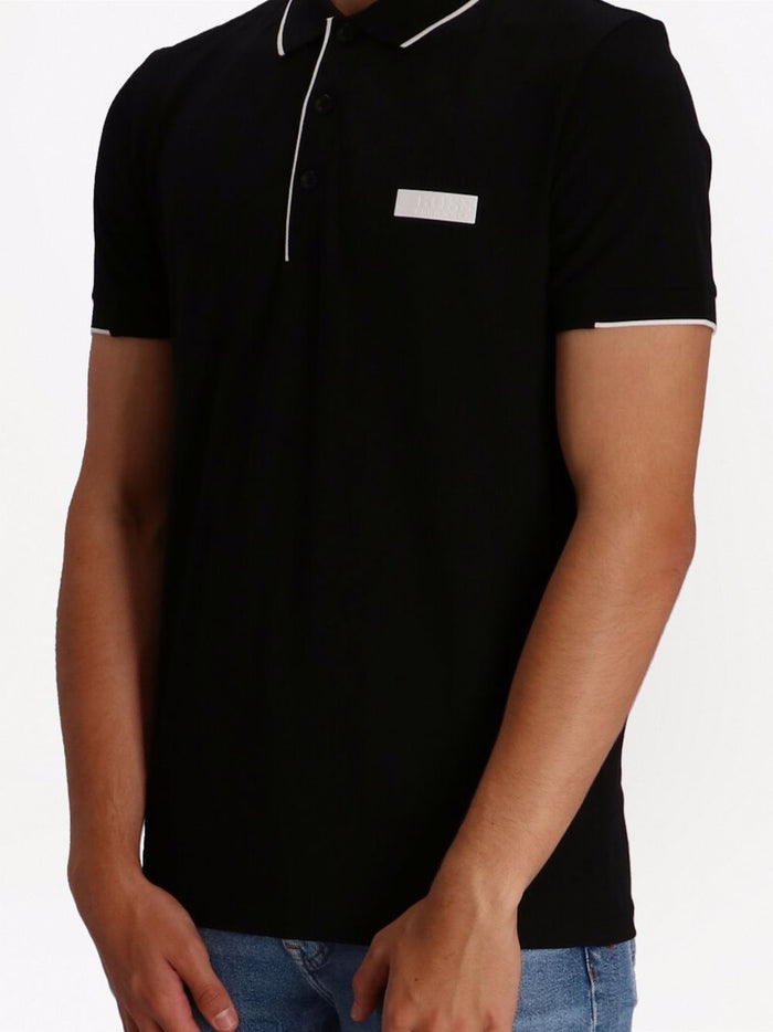 BOSS Logo-patch polo shirt Black - MAISONDEFASHION.COM