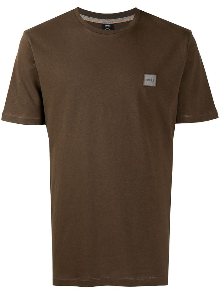 BOSS Logo Patch T-Shirt Green - MAISONDEFASHION.COM