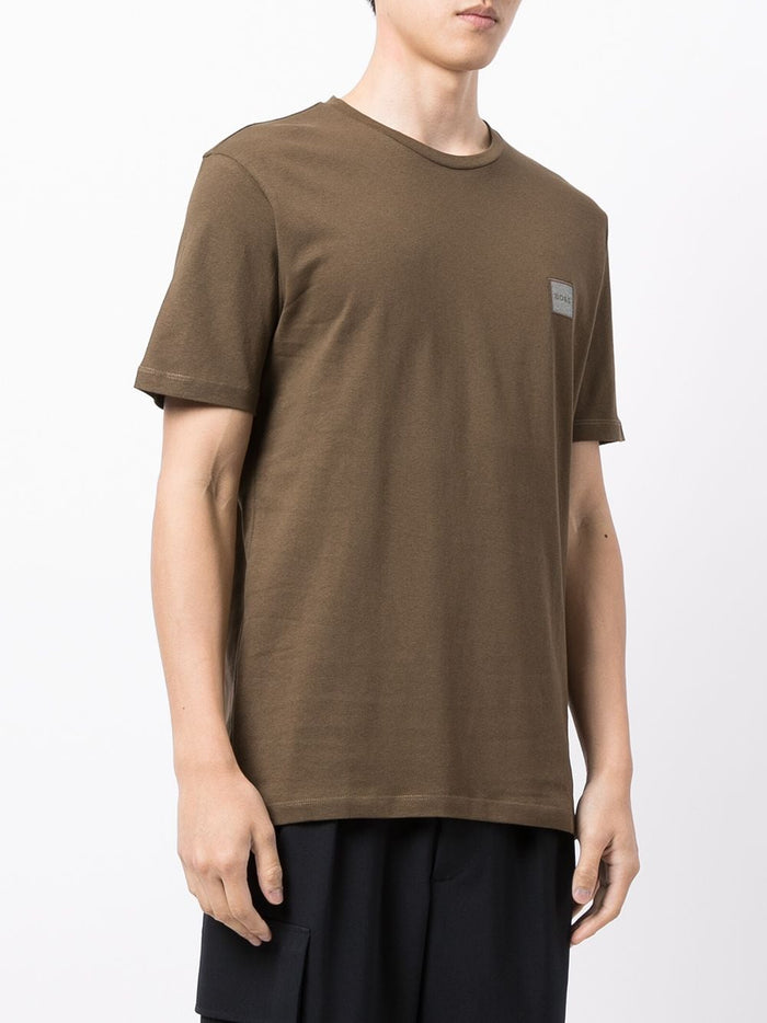 BOSS Logo Patch T-Shirt Green - MAISONDEFASHION.COM