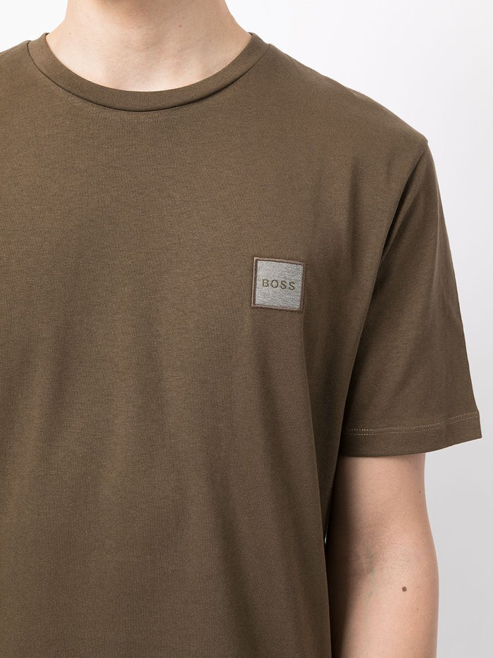 BOSS Logo Patch T-Shirt Green - MAISONDEFASHION.COM