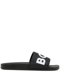 BOSS Logo-print pool slides Black - MAISONDEFASHION.COM