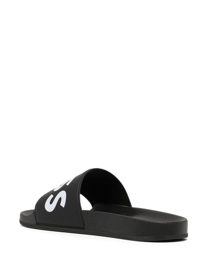 BOSS Logo-print pool slides Black - MAISONDEFASHION.COM
