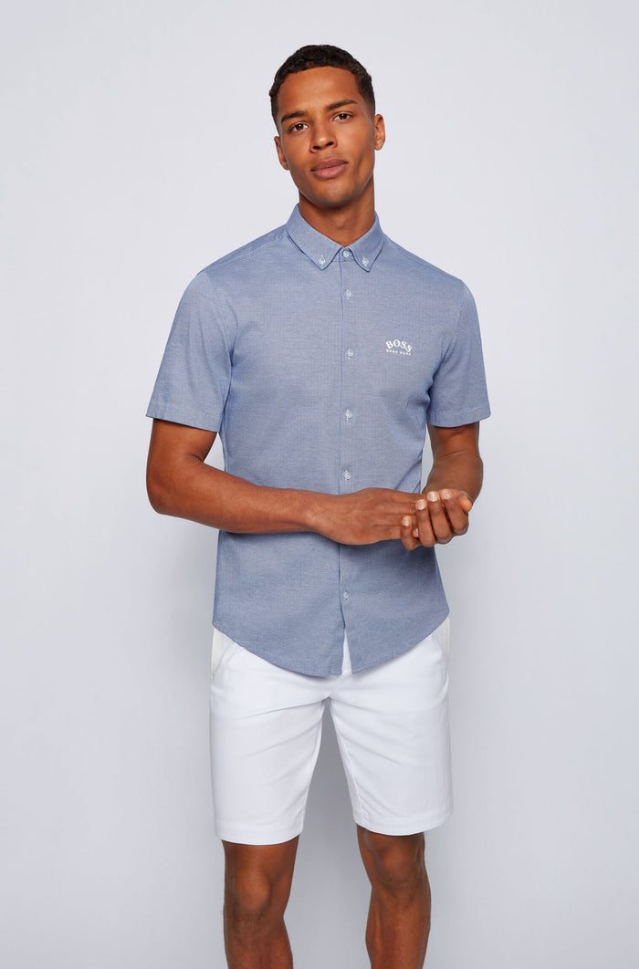BOSS Logo Shirt Light Blue - MAISONDEFASHION.COM