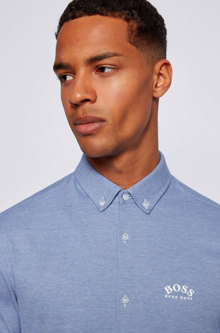 BOSS Logo Shirt Light Blue - MAISONDEFASHION.COM