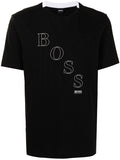 BOSS Multiple Logo T-Shirt Black - MAISONDEFASHION.COM