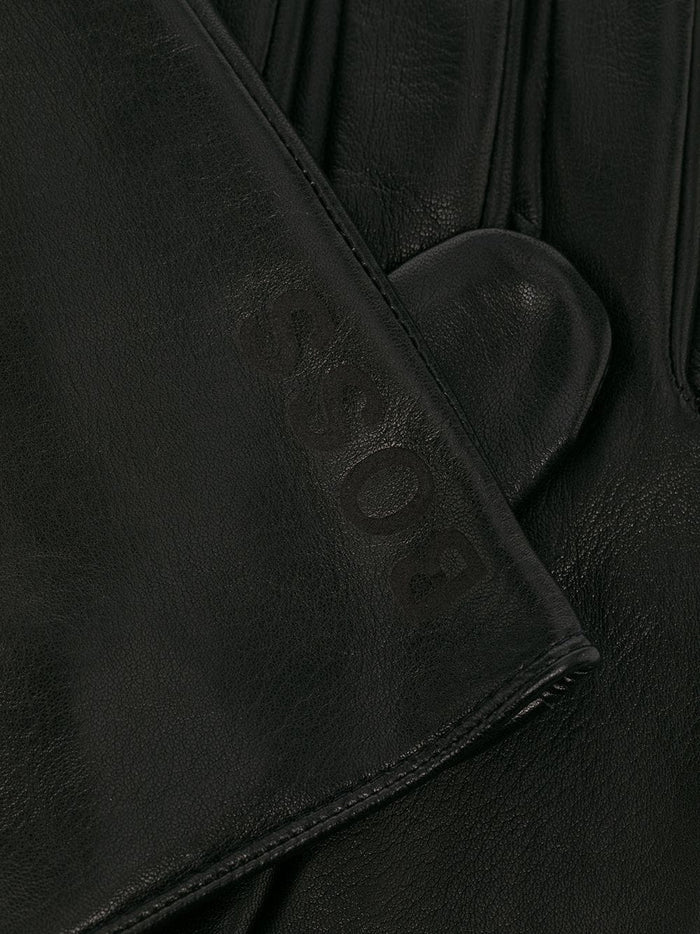 BOSS Nappa Leather Gloves Black - MAISONDEFASHION.COM