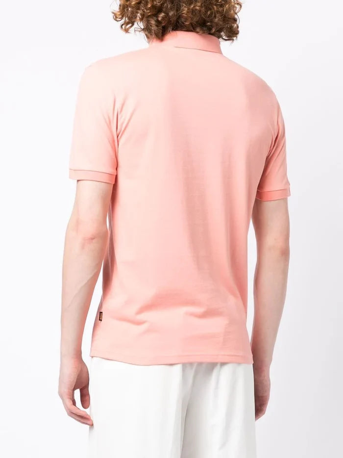 BOSS Short-Sleeved Slim FIt Polo Shirt Pastel Red - MAISONDEFASHION.COM