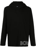BOSS Thin hooded sweatshirt Black - MAISONDEFASHION.COM