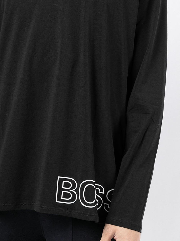 BOSS Thin hooded sweatshirt Black - MAISONDEFASHION.COM