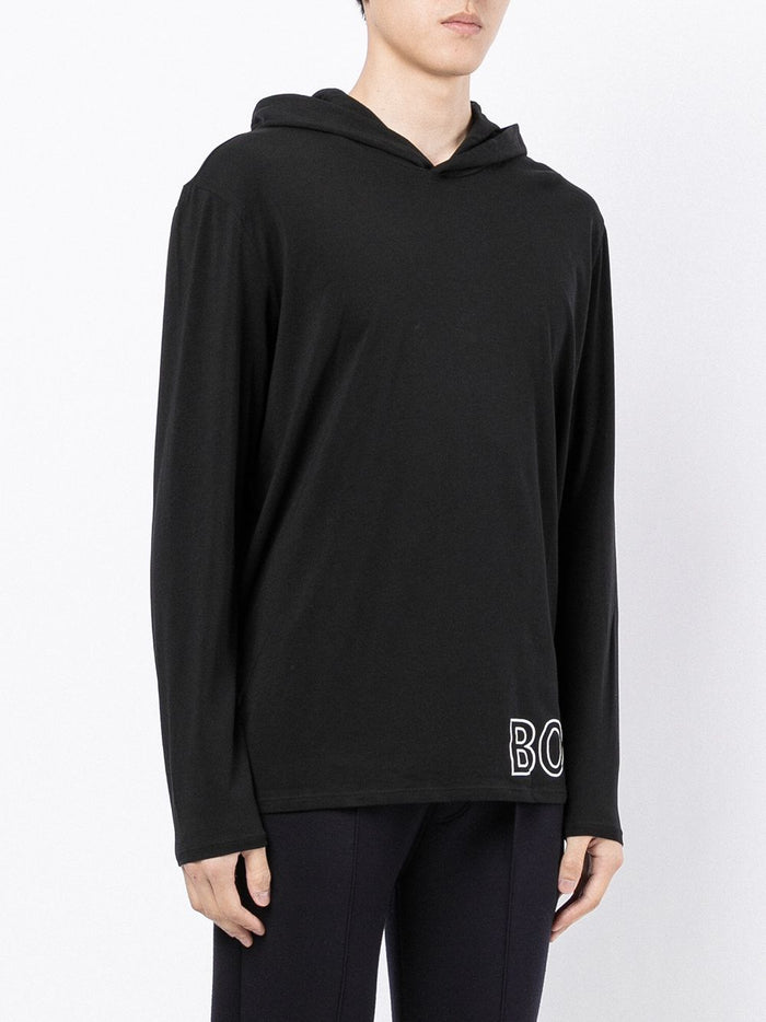 BOSS Thin hooded sweatshirt Black - MAISONDEFASHION.COM