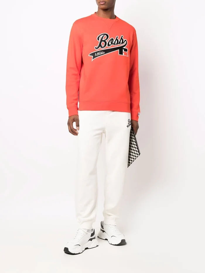 BOSS X RUSSELL ATHLETIC College Logo Sweatpants White - MAISONDEFASHION.COM